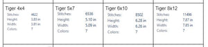 Diseño de apliques de cara de tigre - Cuatro tamaños 4x4 5x7, 6x10, 8x12