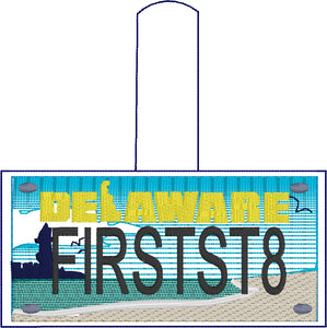 Delaware Plate Embroidery Snap Tab