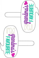 Grandma’s Favourite (UK & Canada Spelling) snap tab embroidery design