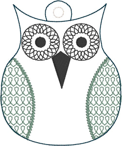 Groovy Owl Christmas Ornament for 4x4 hoops