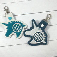 Monogram BLANK UNICORN snap tab for 4x4 hoops