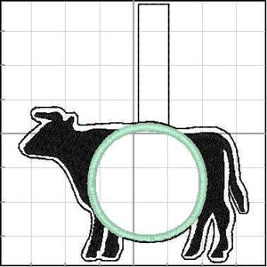 Monogram BLANK Bull tag snap tab for 4x4 hoops