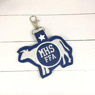 Monogram BLANK Bull tag snap tab for 4x4 hoops