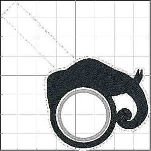 Monogram BLANK ELEPHANT snap tab for 4x4 hoops