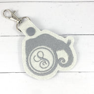 Monogram BLANK ELEPHANT snap tab for 4x4 hoops