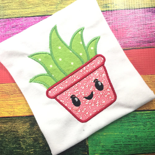 Succulent Applique Design - 4x4 5x7 6x10 hoops