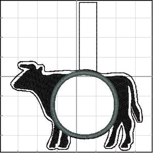 Monogram BLANK Bull tag snap tab for 4x4 hoops