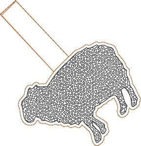 Pestaña de ajuste de oveja en el diseño de bordado del aro