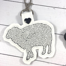 Sheep Snap Tab In the Hoop Embroidery Design