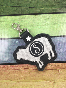 Monogram BLANK Sheep tag snap tab for 4x4 hoops