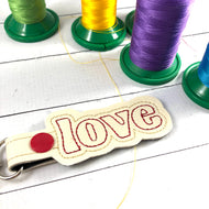 Love lettering snap tab for 4x4 and 5x7 hoops
