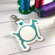 Monogram BLANK Goat tag snap tab for 4x4 hoops