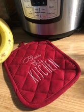 Bless This Kitchen Design - 4x4 or larger hoops - Kitchen Towel or Potholder Embroidery Design