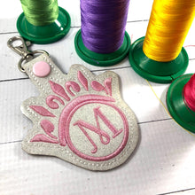 Monogram BLANK Princess Crown snap tab for 4x4 hoops