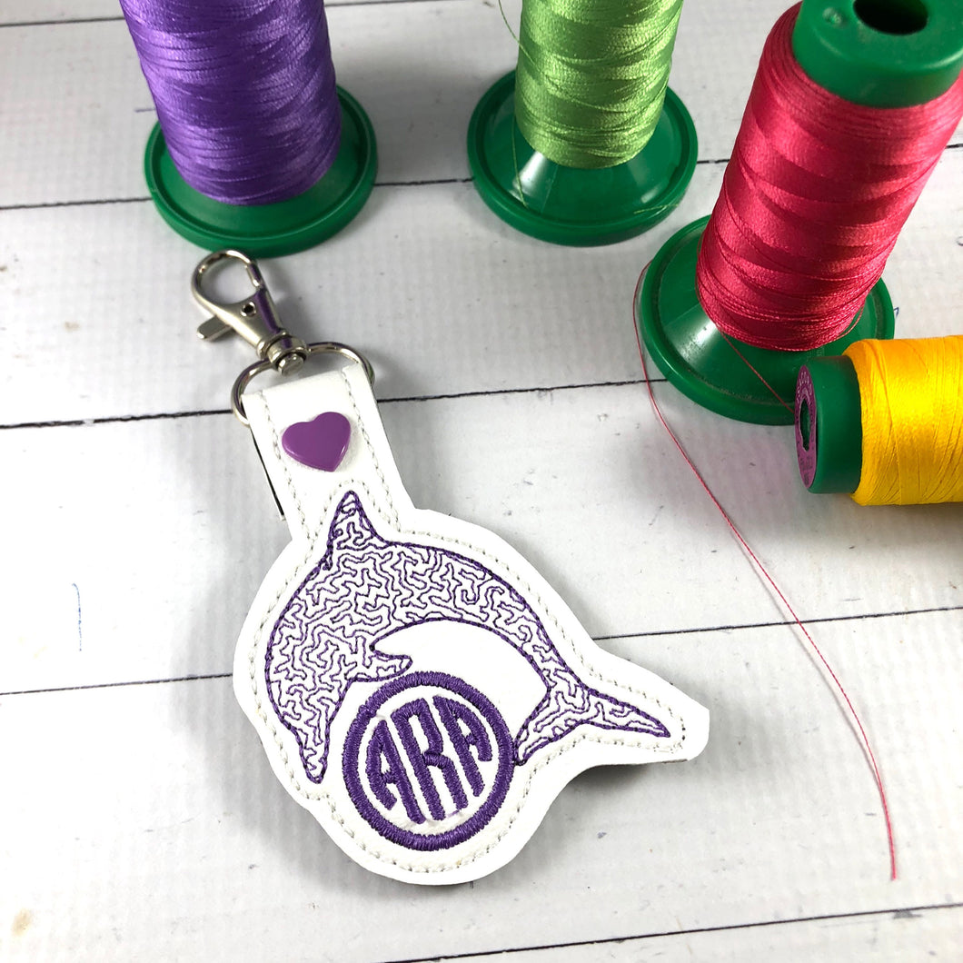 Monogram BLANK Dolphin snap tab for 4x4 hoops