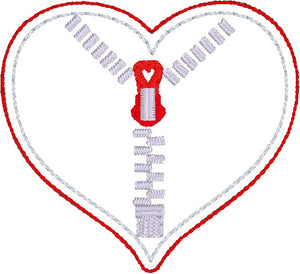 Zipper Heart Feltie para concienciación sobre CHD de aros 4x4