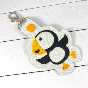 Puffin Snap Tab In the Hoop Embroidery design