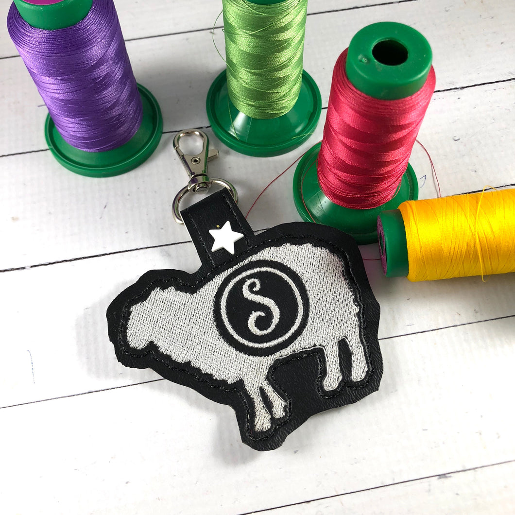 Monogramme BLANK Sheep tag snap tab pour cerceaux 4x4