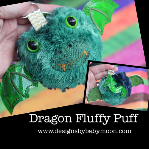 Dragon Fluffy Puff - Diseño de bordado en el aro