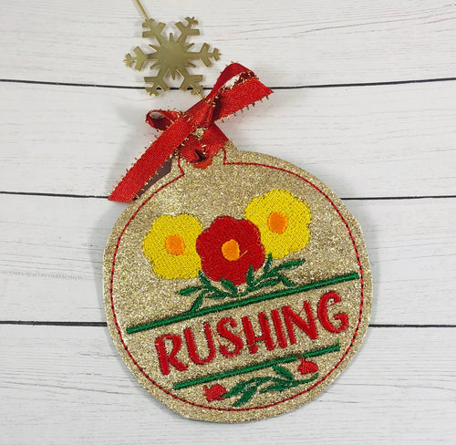 Split Floral Personalized Ornament