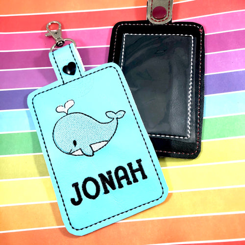 Whale Double Sided Luggage Tag Design for 5x7 Hoops