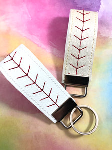 Baseball/Softball Stitching Wristlet Keyfob or Decorative Strap