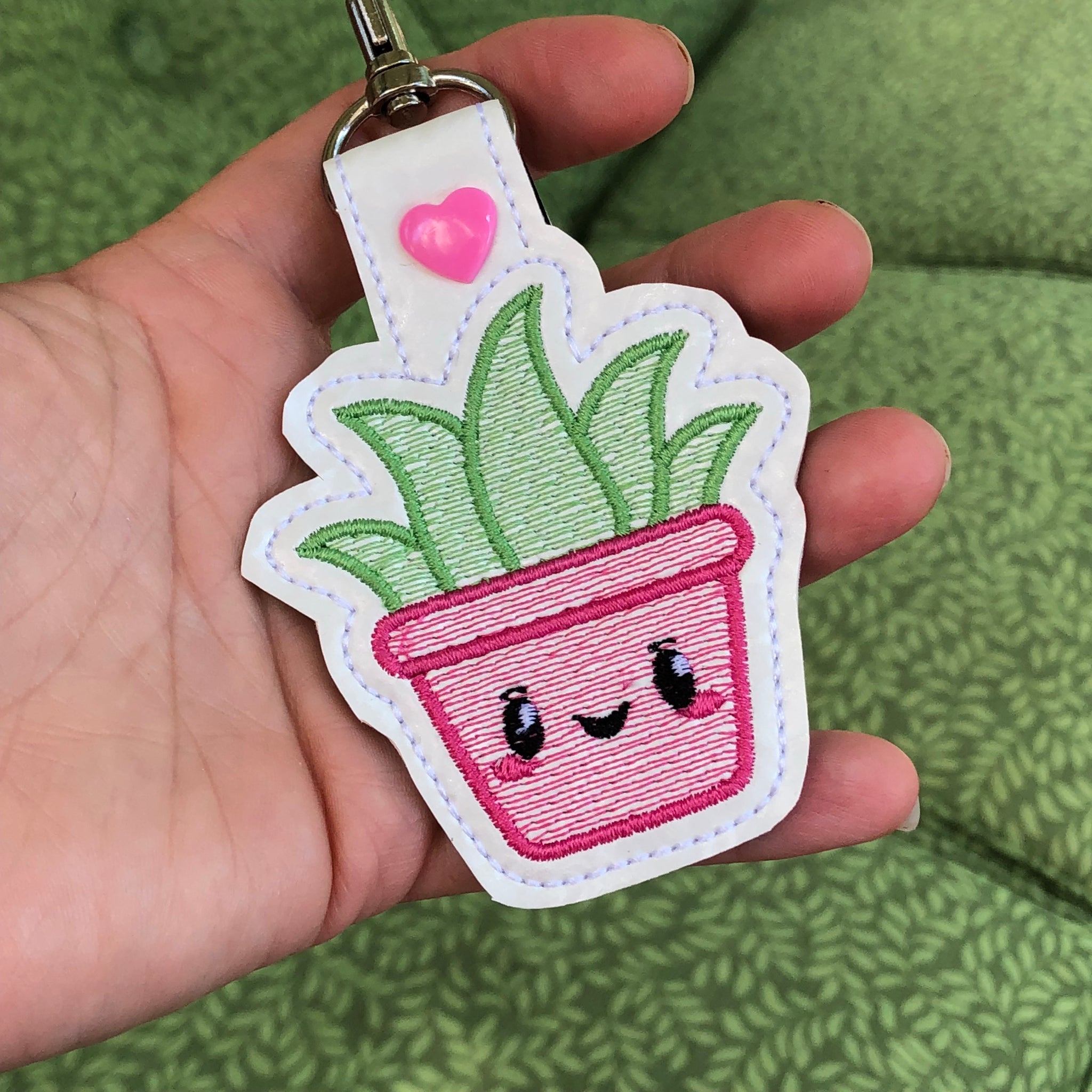 dst succulent Succulent Aloe Vera Plant Snap Tab In the Hoop Embroidery design – Designs By Babymoon