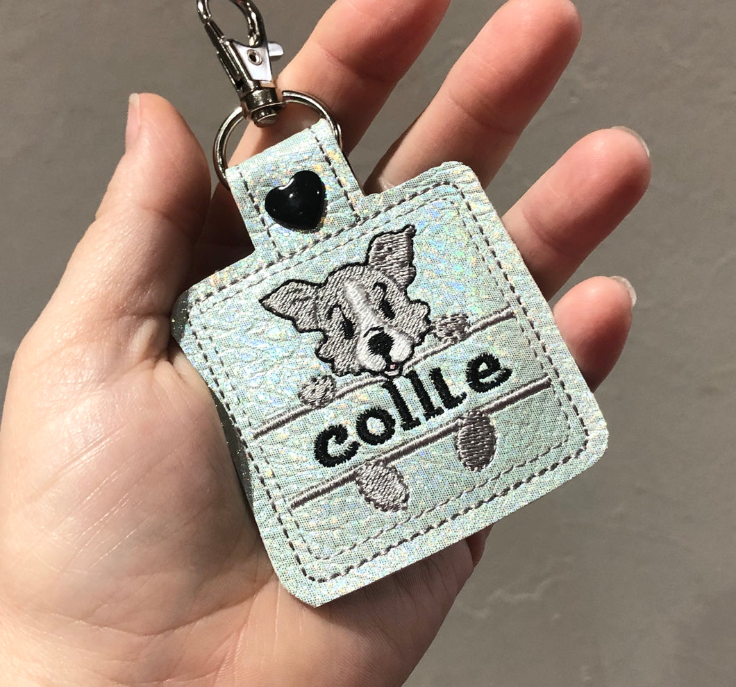 Border Collie Name Tag for 4x4 hoops