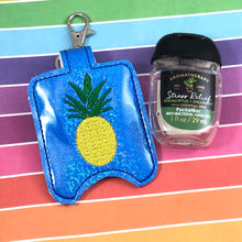 Pineapple Hand Sanitizer Holder Snap Tab Version In the Hoop Embroidery Project 1 oz BBW for 5x7 hoops