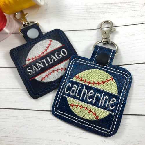 Split Baseball/Softball Personalized Tag for 4x4 hoops