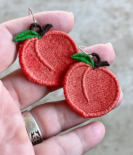 Peach FSL Earrings - In the Hoop Freestanding Lace Earrings