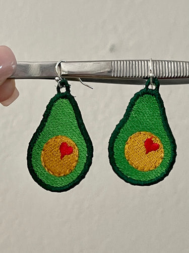 Boucles d’oreilles Avocado FSL - Boucles d’oreilles en dentelle autoportantes In the Hoop