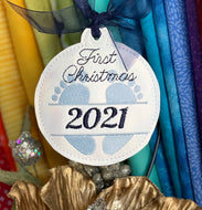 Babys First Christmas Ornament for 4x4 hoops