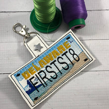 Delaware Plate Embroidery Snap Tab