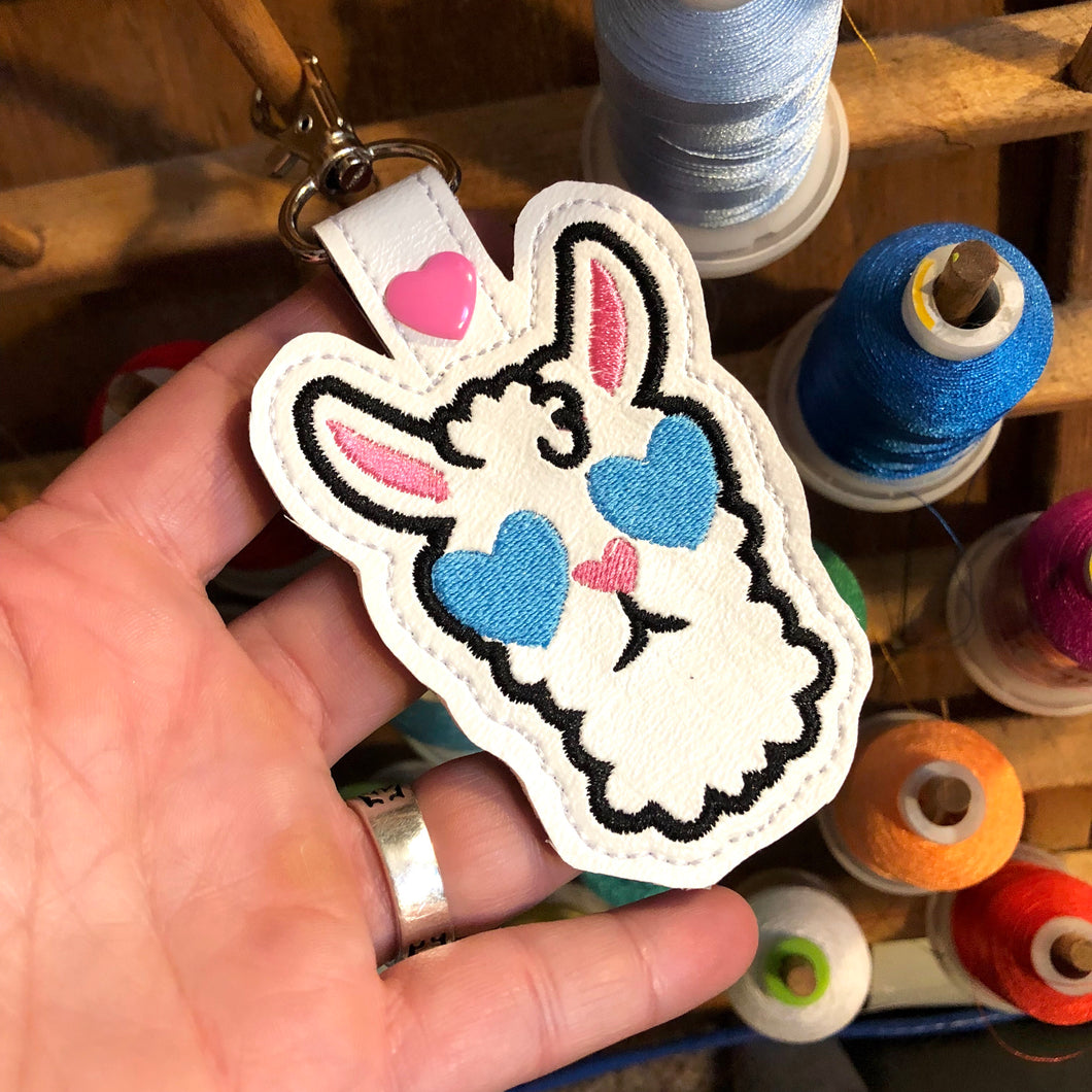 Llama snap tab embroidery design