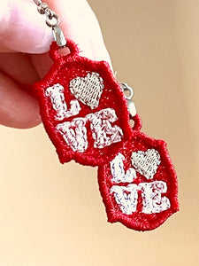 FSL Love Stamp Earrings-  In the Hoop Freestanding Lace Earrings