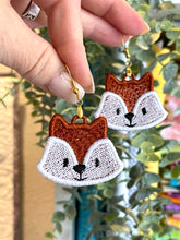 Fox Face FSL Earrings - In the Hoop Freestanding Lace Earrings Design for Machine Embroidery