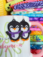 Penguin FSL Earrings - In the Hoop Freestanding Lace Earrings
