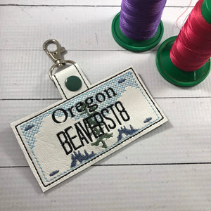 Oregon Plate Embroidery Snap Tab
