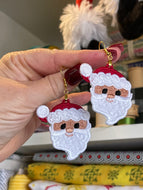 Boucles d’oreilles Santa Face FSL - Boucles d’oreilles en dentelle autoportantes In the Hoop