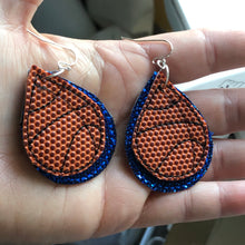 Conception de broderie de boucles d’oreilles en forme de larme de couture de basket-ball