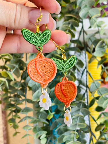 Peachy Dangles FSL Earrings - In the Hoop Freestanding Lace Earrings