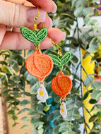Peachy Dangles FSL Earrings - In the Hoop Freestanding Lace Earrings