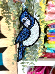 Bluejay Freestanding Lace (FSL) Suncatcher, ornement ou signet - Dans le fichier de conception de broderie machine Hoop