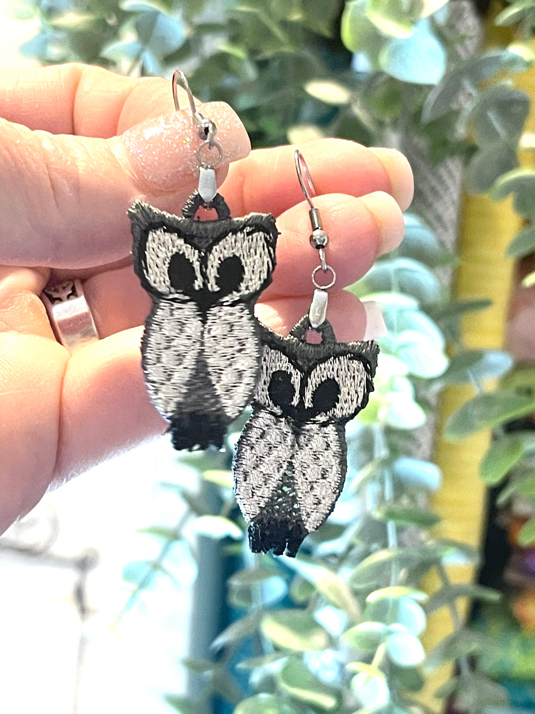 Curious Owl FSL Earrings-In the Hoop Freestanding Lace Earrings