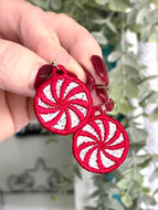 Boucles d’oreilles Peppermint Candy Rounds FSL - Boucles d’oreilles en dentelle autoportantes In the Hoop