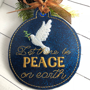 Adorno navideño Paz en la Tierra para aros 4x4