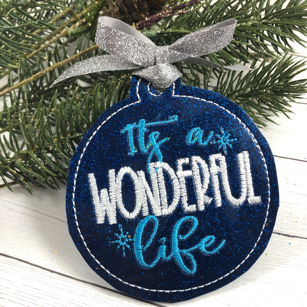It's a Wonderful Life Christmas Ornament for 4x4 hoops