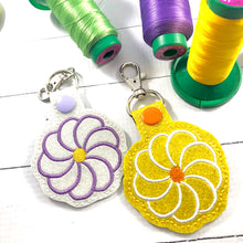 Flower Swirl snap tab embroidery design