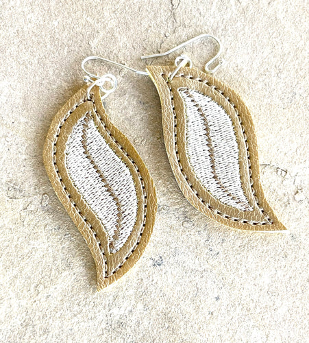 Windy Day Earrings embroidery design for Vinyl and Leather - TWO sizes